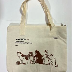 猫柄キャンバストートバッグ 背中洗いっこ