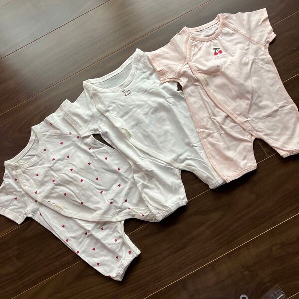 3枚セット☆新品未使用☆プティマイン ロンパース インナー 肌着 50〜70cm