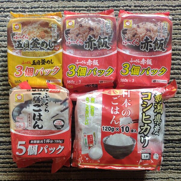 マルちゃん ふっくら 五目釜めし 赤飯 一膳ごはん 越後製菓 日本のごはん コシヒカリ パックごはん