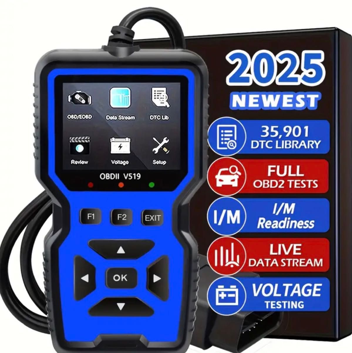 OBD2診断機 スキャナー 故障コード 故障診断機 警告灯消灯日本語設定済み