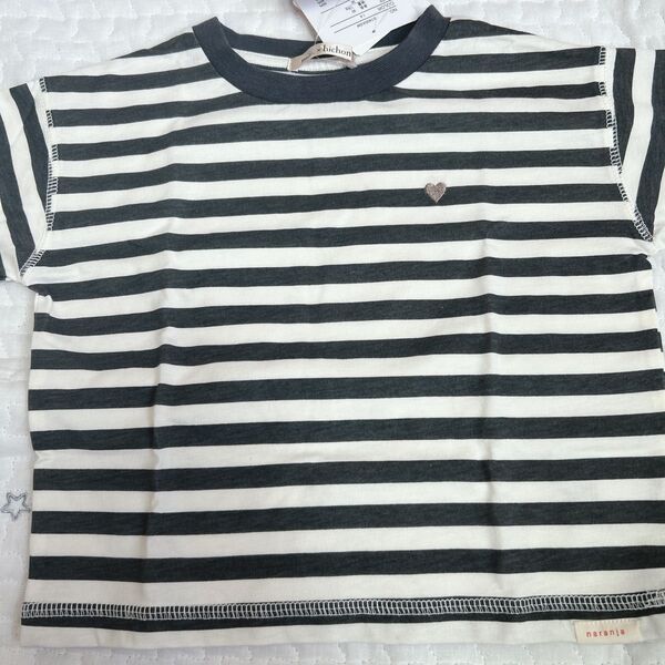 hichon ハート ボーダー ベビー キッズ 半袖Tシャツ 90cm