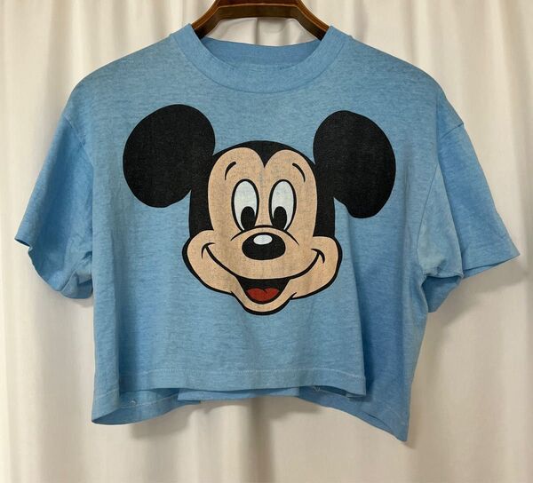 最終値下!80's Mickey ミッキービッグフェイスクロップドTシャツ