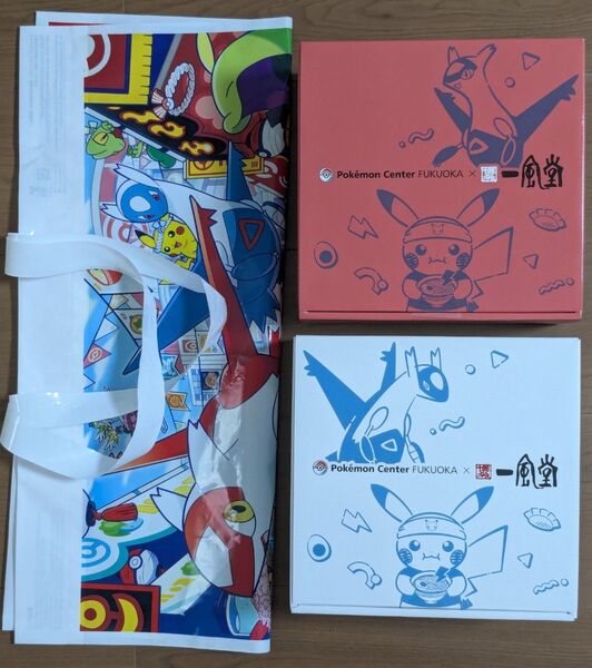 新品未開封 赤丸 白丸 一風堂 有田焼どんぶり2種 ポケモンセンターフクオカ ピカチュウ ラティオス ラティアス