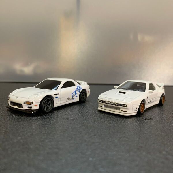 876 マツダ RX-7 FD3S FC3S 1/64スケール ダイキャスト ミニカー 2台セット