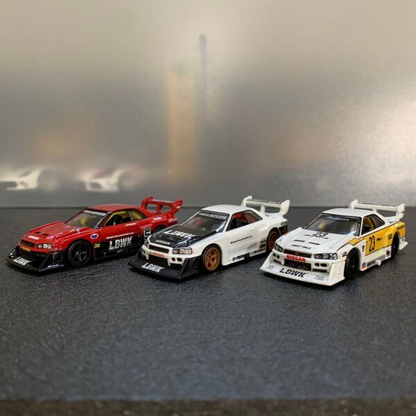 776※リバティウォークLB-ER34 1/64スケール ダイキャストミニカー 3台セット