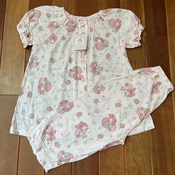 新品 サンリオ マイメロディー マイスウィートピアノ 半袖 パジャマ ナイトウェア 上下セット 女の子 110
