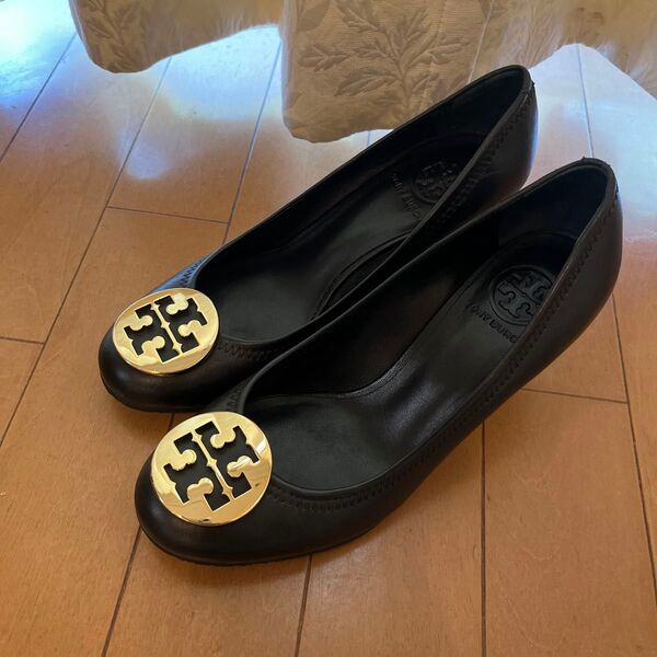 トリーバーチ Tory Burch ウェッジソール パンプス 51 7M 24cm ヒール 黒 ブラック