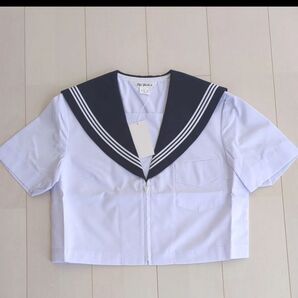 富士ヨット セーラー服 160A 紺色三本線 新品未使用 夏服 スクールセーラーブラウス