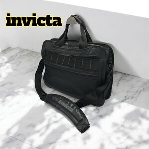 invicta 2wayビジネスバッグ A4対応 ブラック 大容量 ナイロン ブリーフケース レインカバー 収納多数
