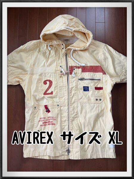 AVIREX アヴィレックス ミリタリー半袖ジャケット サイズXL アヴィレックス ジャケット パーカー ジップアップ 半袖