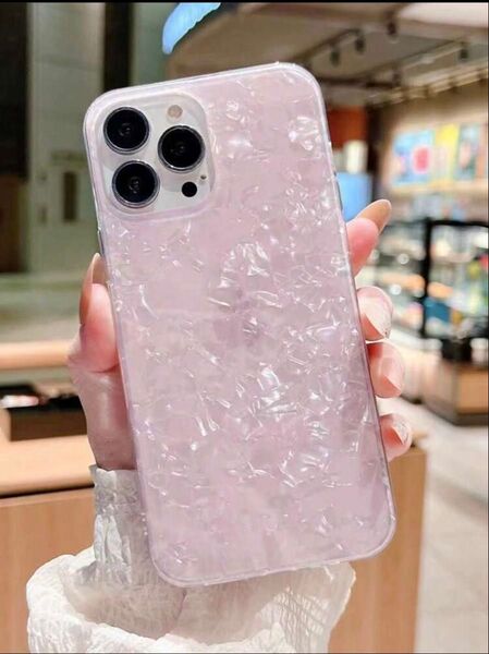 iPhone スマートフォン ケース カバー ホログラム スマホ ピンク 大理石