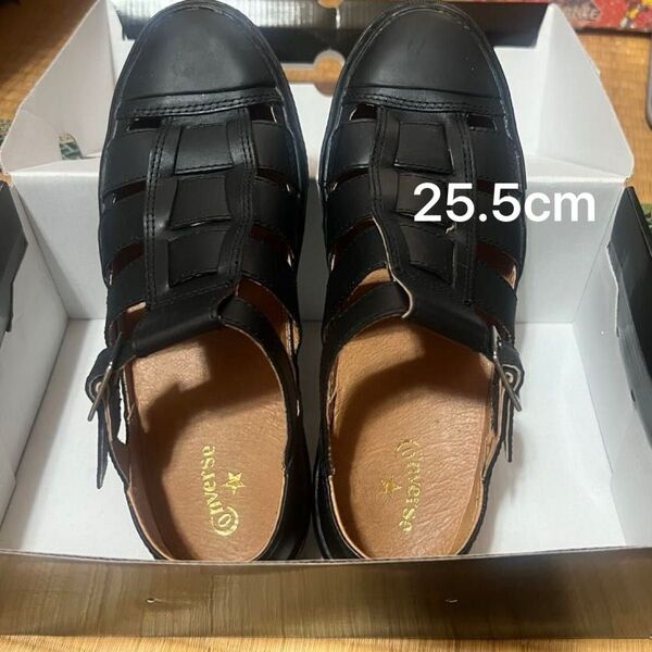 Converse オールスタークップ グルカサンダル 黒 ブラック 25.5cm