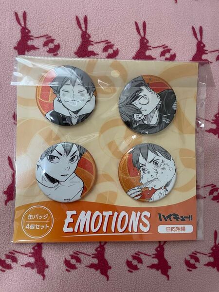 ハイキュー 缶バッジ4個セット EMOTIONS 日向翔陽