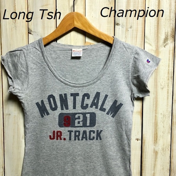 JTP⑱ Champion チャンピオン 刺繍 ロングTシャツ S オールド ヴィンテージ