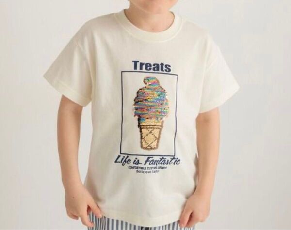 ブランシェス 【接触冷感/アイスT】スパンコール半袖Tシャツ