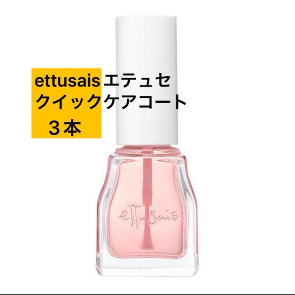 ettusais エテュセ クイックケアコート 爪化粧料 ツヤ出し ネイル用 美容液 速乾 リムーバー不要 9mL 未使用込計3本
