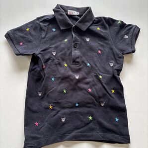 DOUBLE.B ポロシャツ 100 黒 星 クマ 刺繍 キッズ 子供服
