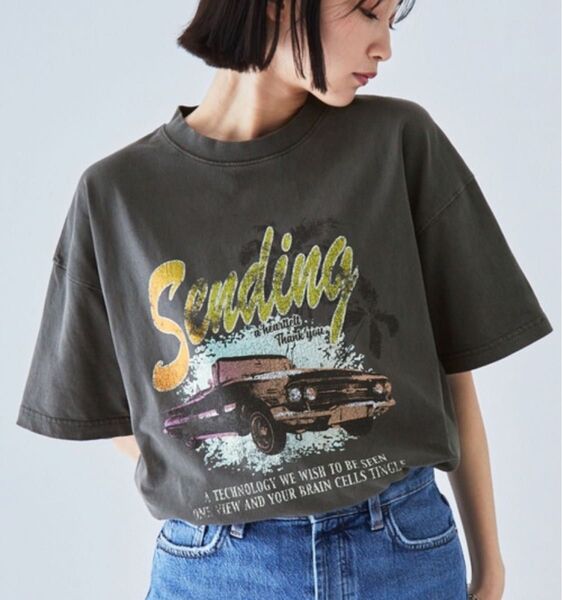【新品】ヴィンテージ加工ツアーグラフィックデザイン オーバーサイズ半袖Tシャツ