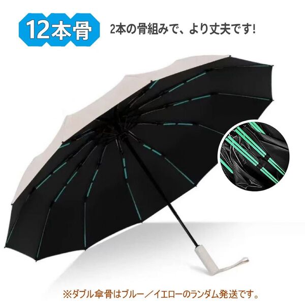 12本骨 折りたたみ傘 UVカット 大きい 108cm ワンタッチ自動開閉 晴雨兼用 男女兼用 折り畳み傘 風に強い 日傘