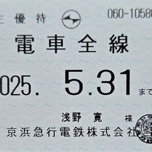 京浜急行電鉄株主優待定期券