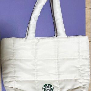 Starbucks キルティングトートバッグ ホワイト