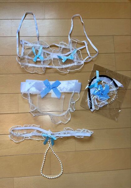 セクシーコスプレメイド喫茶風ブラジャーショーツ透け透けナイトプレイダンス衣装キャミソールベビードールナイトウェアパジャマ