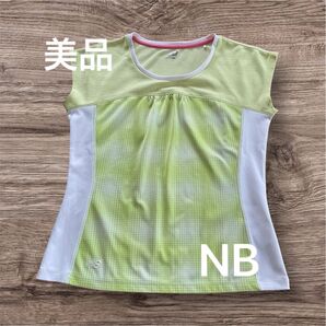 New Balance レディース ノースリーブシャツ ライムグリーン