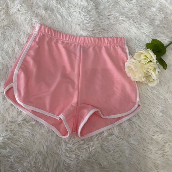 ショートパンツ トラッキングパンツ ジム トレーニング ピンク 伸縮性 短パン Sサイズ