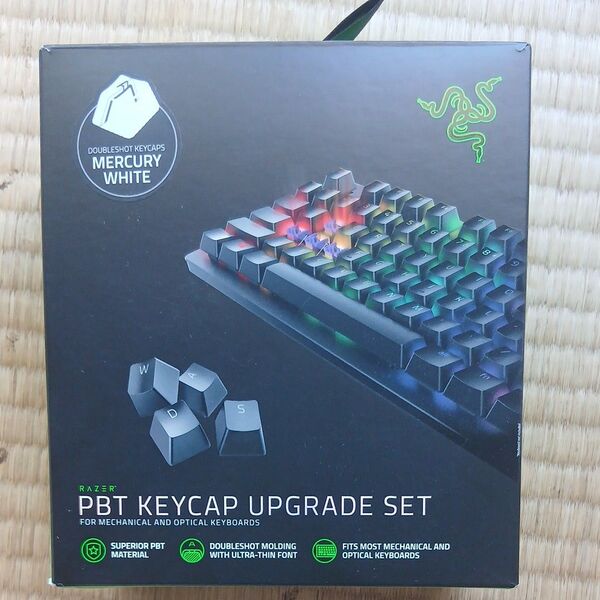 Razer PBT Keycap Mercury White - US ゲーミングキーキャップ メカニカルキーボード交換用 ホワイ