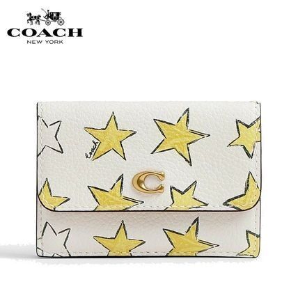 【COACH★CAN74】コーチ 百貨店商品♪ ミニ財布 三つ折り財布 星柄☆ 定価25,300円 新品