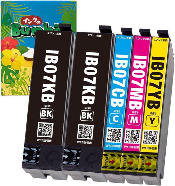 IB07CL4B マウス エプソン用 IB07 互換 インク 4色+BK 5本セット EPSON 対応