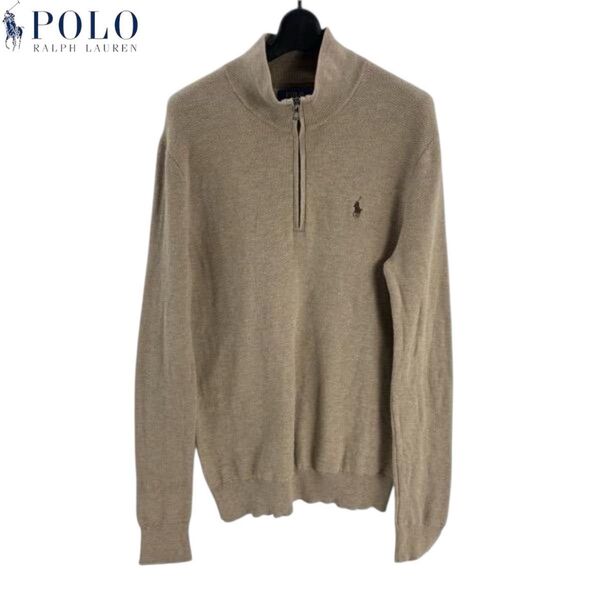 POLO Ralph Lauren ラルフローレン ニットポロ S 現行品 鹿子 ハーフジップ コットン カーディガン