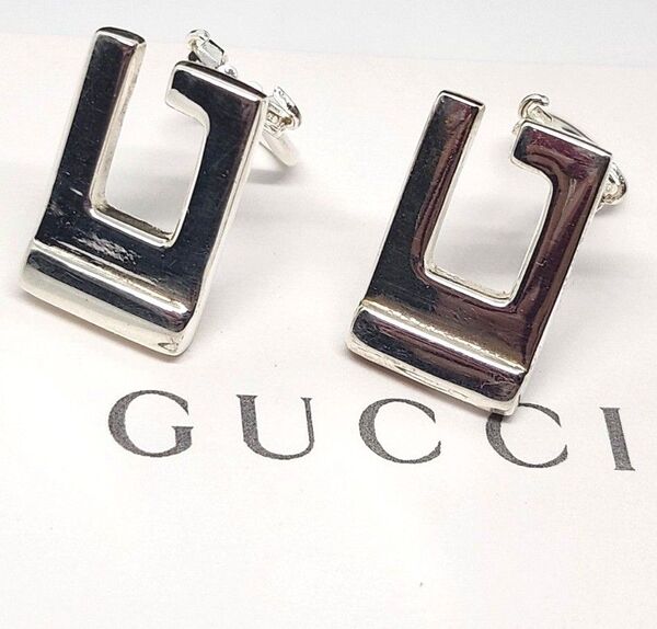 高級 GUCCI GG グッチ イヤリング シルバー925 レディース アクセサリー クリップ 両耳 イタリア製 ピアス