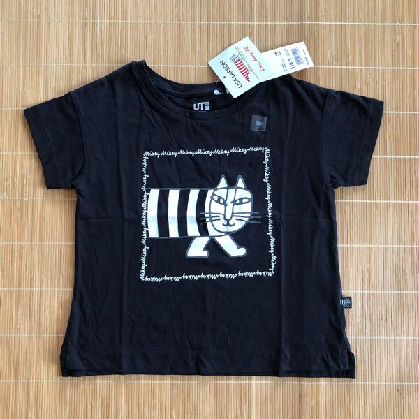 新品110cm ユニクロ リサラーソン 半袖Tシャツ 綿100% 黒 ブラック