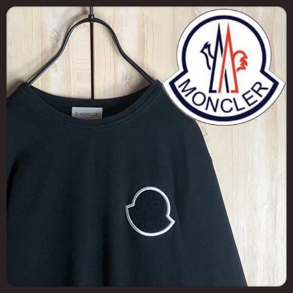 MONCLER モンクレール ロングtシャツ ビックワッペン刺繍ロゴ付き