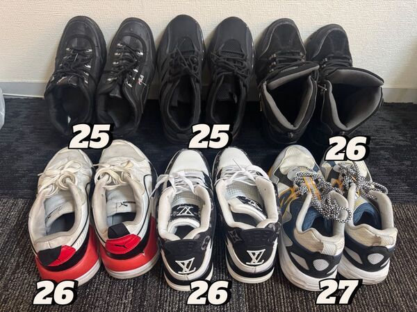6点セットスポーツ靴 sports shoes 6set NIKE adidas スニーカー ナイキ シューズ 中古品