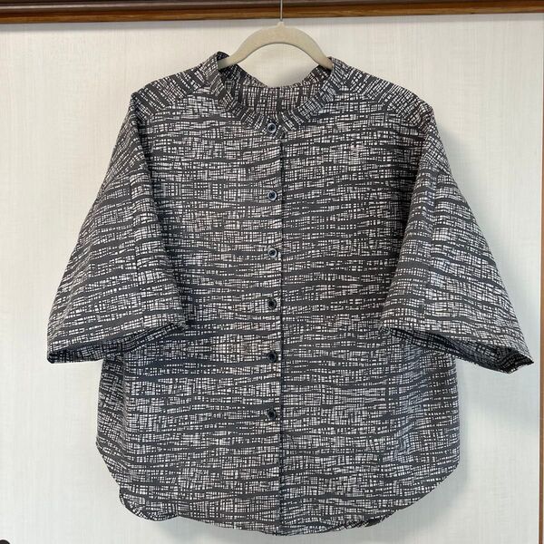 浴衣 スタンドカラーブラウス シャツ リメイク ハンドメイド