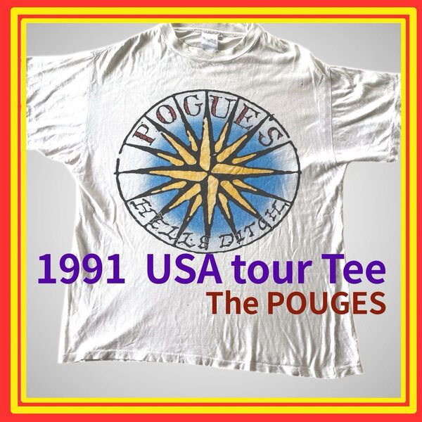90s ロックTシャツ The POGUES Lサイズ 1991 US ツアーTee