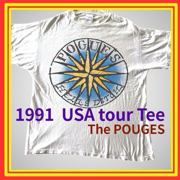 Real 90s The POGUES ロックTシャツ Lサイズ 1991 US ツアーTee