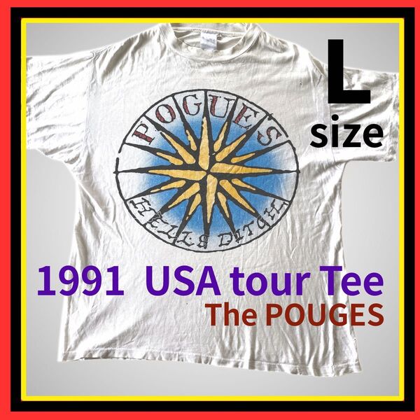 Real 90s The POGUES ロックTシャツ Lサイズ 1991 US ツアーTee