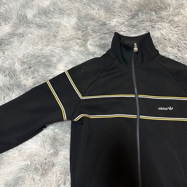 【人気】80s adidasトラックジャケット L デサント ブラック 古着