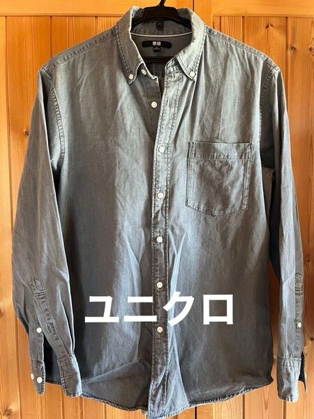 ユニクロ デニムシャツ グレー M