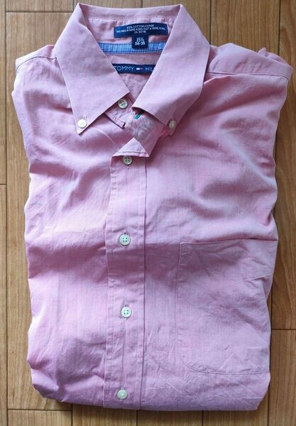 TOMMY HILFIGER ボタンダウンシャツ 15 1/2表記 Lサイズ位 used品 中古