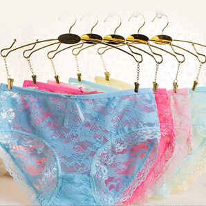 匿名配送新品総レースL5枚セット花柄レース通気性透明セクシーショーツ女性用下着レディースパンツグレーピンクベージュ緑送料無料極薄