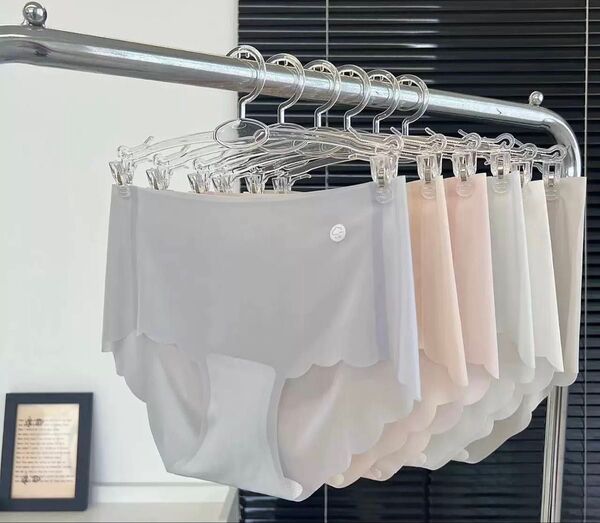 新品L5色セットレディースアイスシルク下着超薄型マスクパンツ 女性夏用ショーツ通気性抗菌セクシー透け感シームレスショーツ送料無料