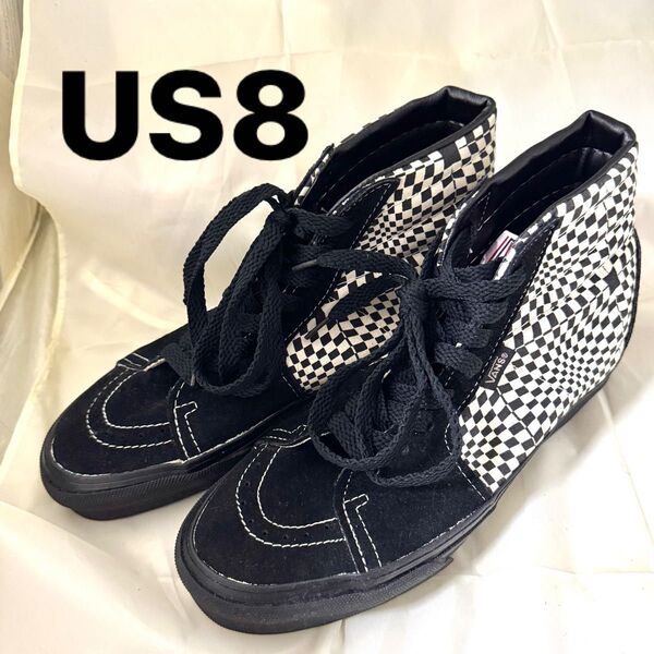 激レア デッドストック VANS SK8-Hi 箱付 us8 made in USA ビンテージ スケートハイ hi-top