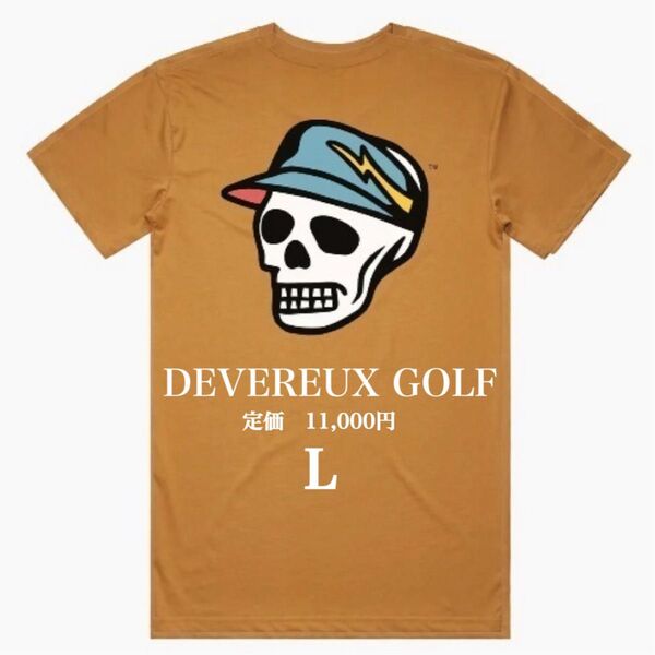 新品【DEVEREUX GOLF】デヴァローゴルフ スカル 半袖Tシャツ L モカ