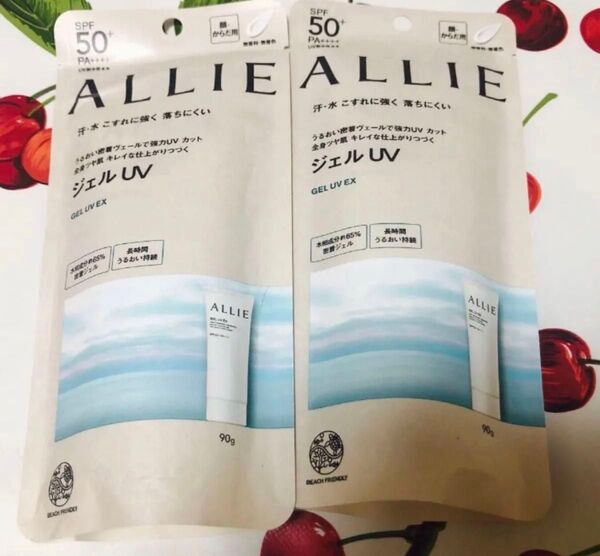 未使用2点 ALLIE クロノビューティジェルUV 90g×2本 日焼け止めジェル アリィー