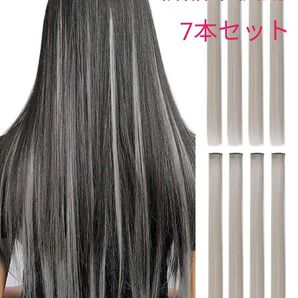 ★クーポン適用で200円引き★新品未使用 エクステグレー シルバー ワンタッチ ストレート 7本セット