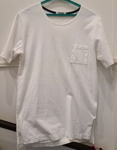 GLOBAL WORK ホワイト ポケット付き Tシャツ グローバルワーク